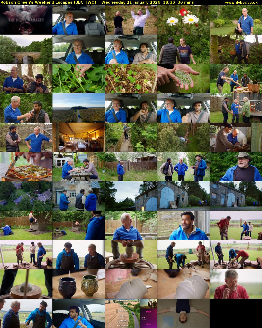 Robson Green's Weekend Escapes (BBC TWO) Wednesday 21 January 2026 18:30 - 19:00