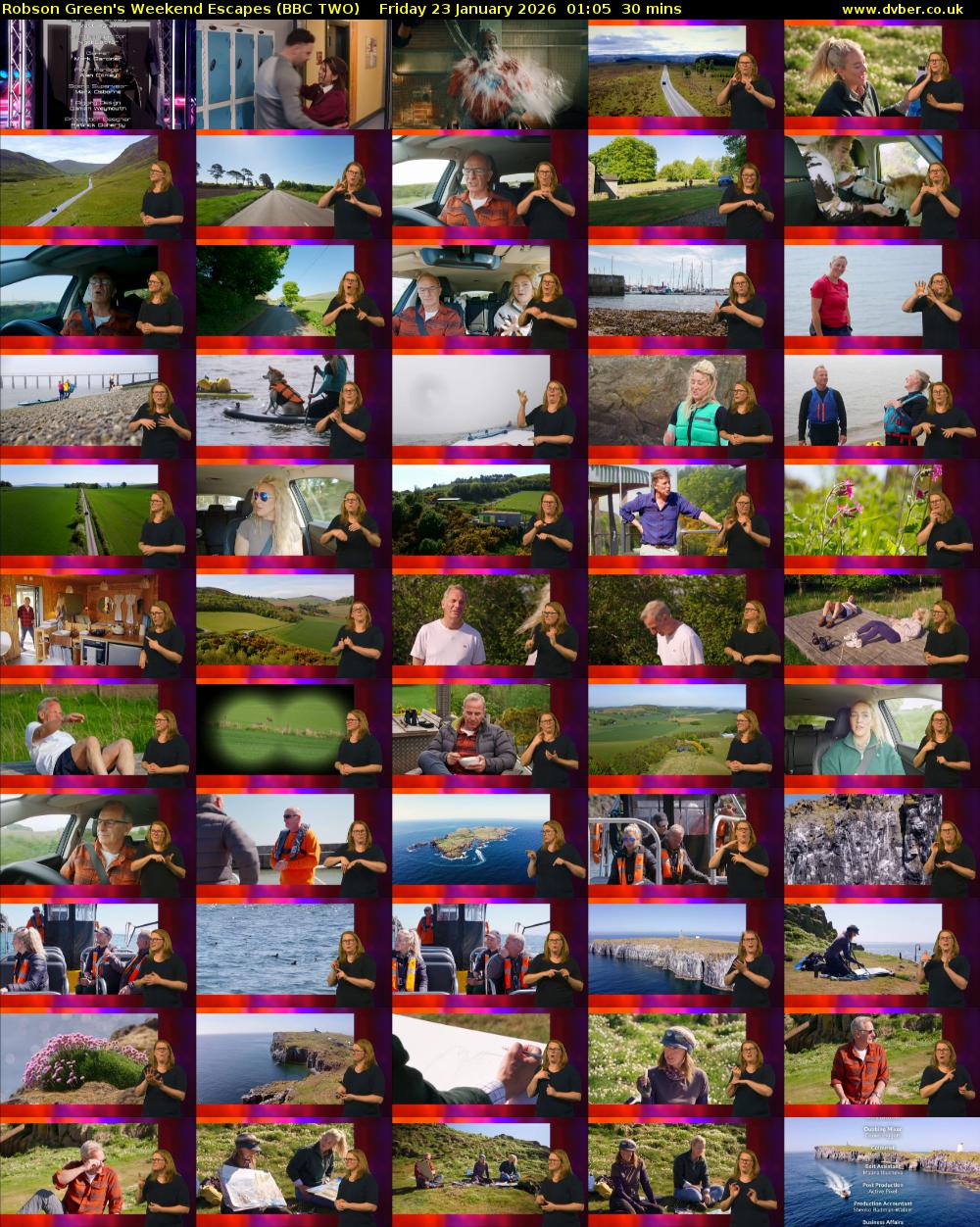 Robson Green's Weekend Escapes (BBC TWO) Friday 23 January 2026 01:05 - 01:35