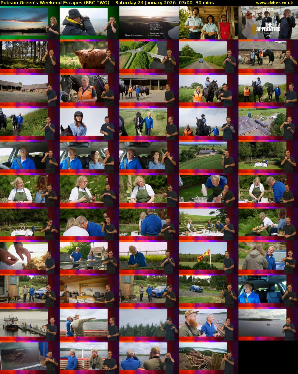 Robson Green's Weekend Escapes (BBC TWO) Saturday 24 January 2026 03:00 - 03:30