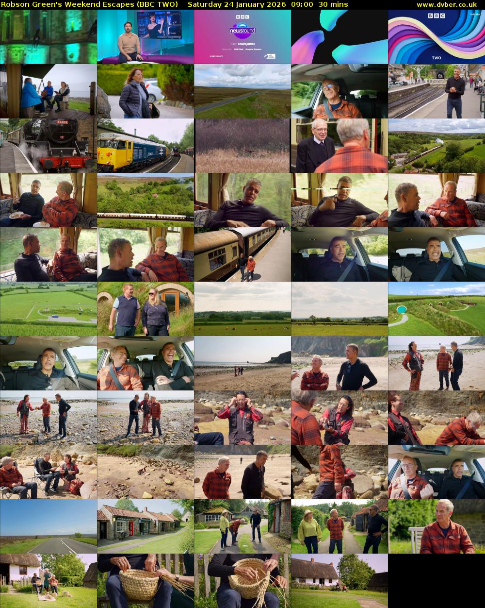 Robson Green's Weekend Escapes (BBC TWO) Saturday 24 January 2026 09:00 - 09:30