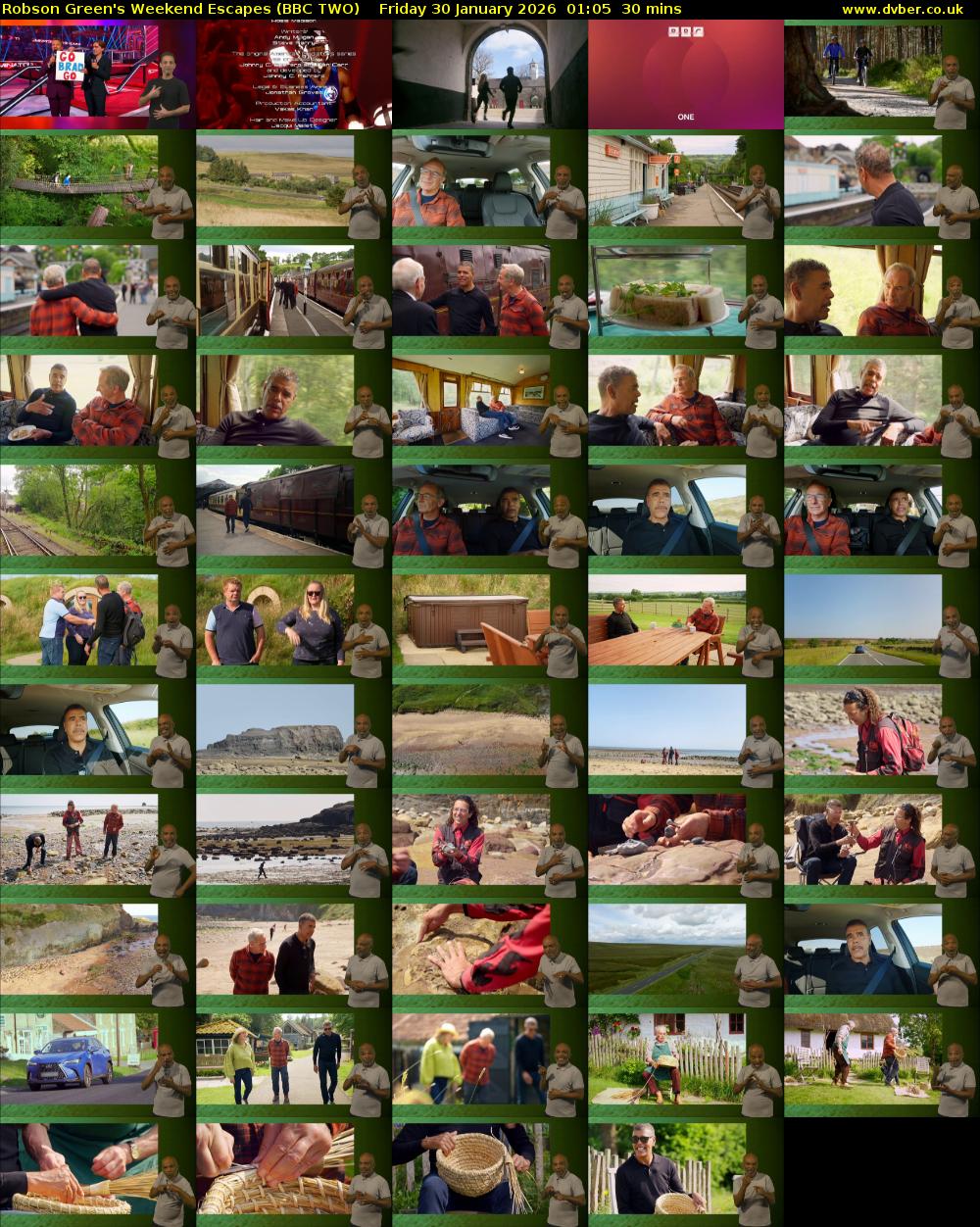 Robson Green's Weekend Escapes (BBC TWO) Friday 30 January 2026 01:05 - 01:35