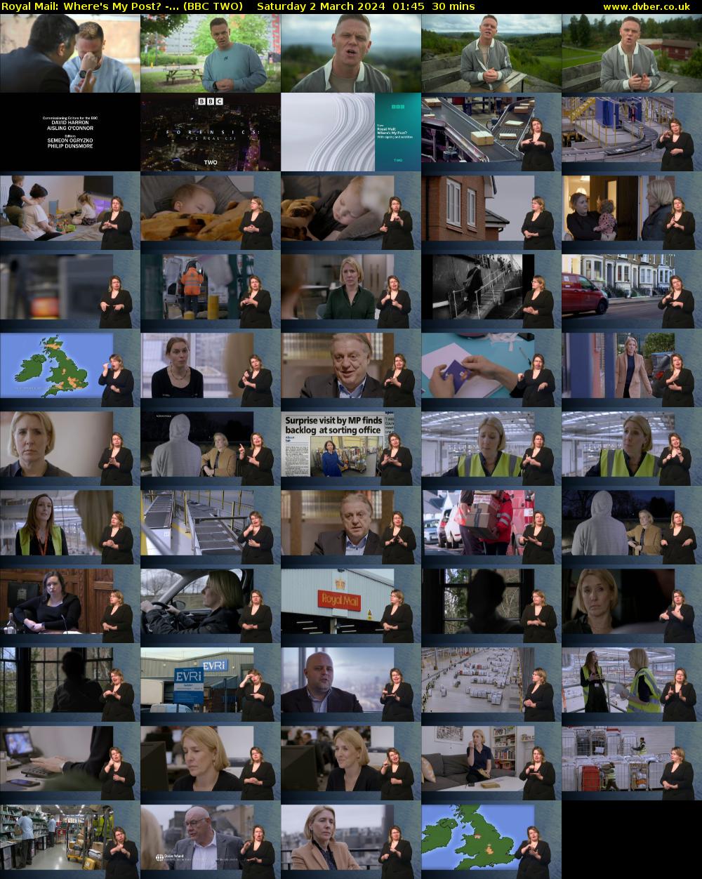 Royal Mail: Where's My Post? -... (BBC TWO) Saturday 2 March 2024 01:45 - 02:15