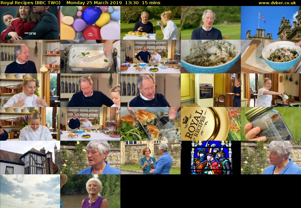 Royal Recipes (BBC TWO) Monday 25 March 2019 13:30 - 13:45
