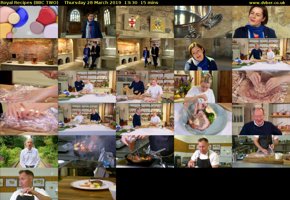 Royal Recipes (BBC TWO) Thursday 28 March 2019 13:30 - 13:45