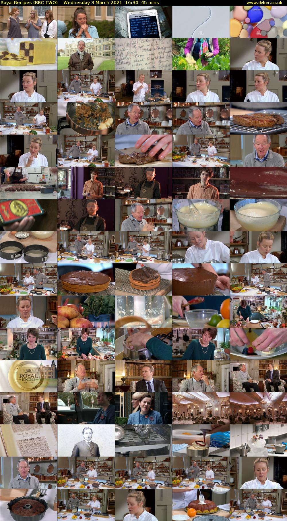 Royal Recipes (BBC TWO) Wednesday 3 March 2021 16:30 - 17:15
