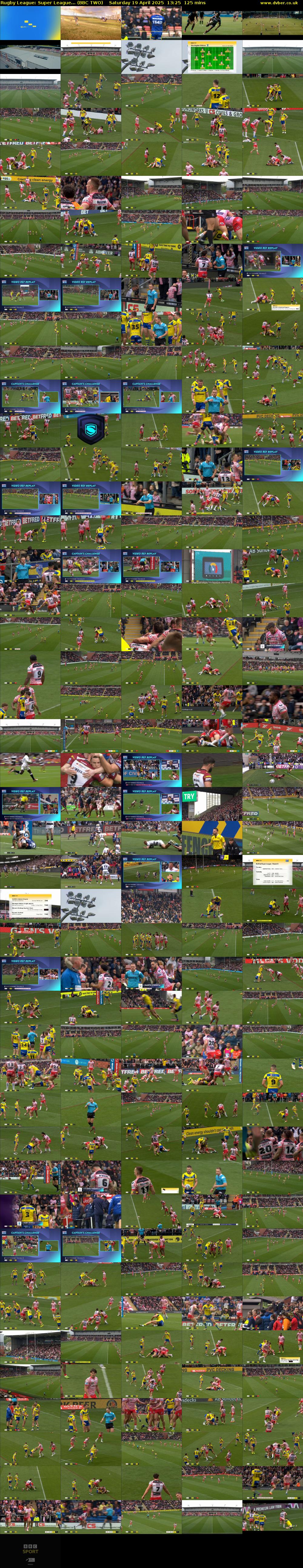 Rugby League: Super League... (BBC TWO) Saturday 19 April 2025 13:25 - 15:30