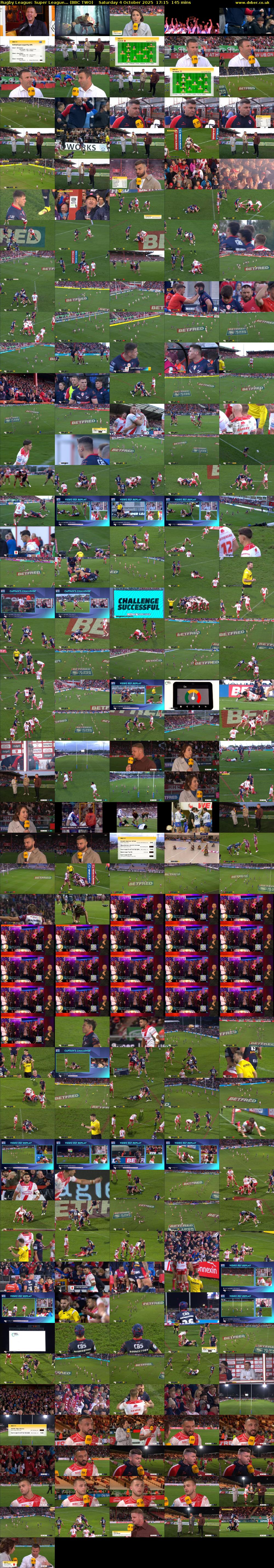Rugby League: Super League... (BBC TWO) Saturday 4 October 2025 17:15 - 19:40