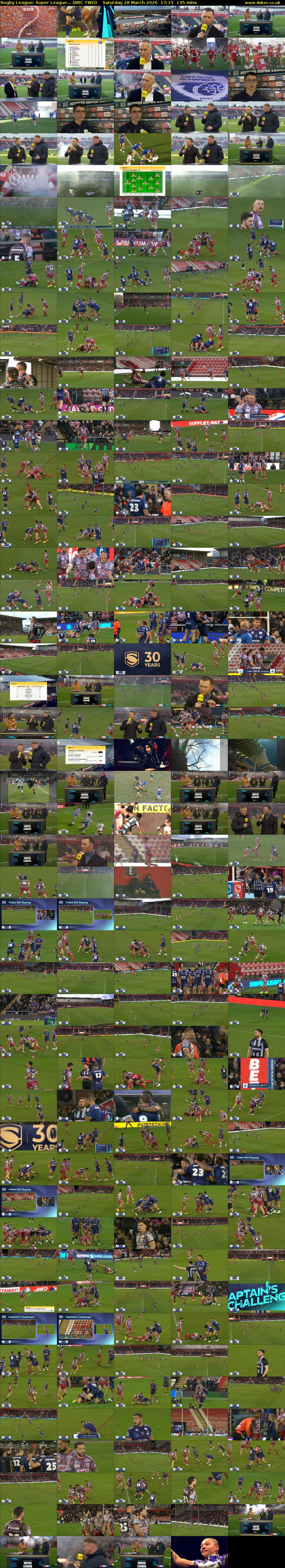 Rugby League: Super League... (BBC TWO) Saturday 28 March 2026 17:15 - 19:30