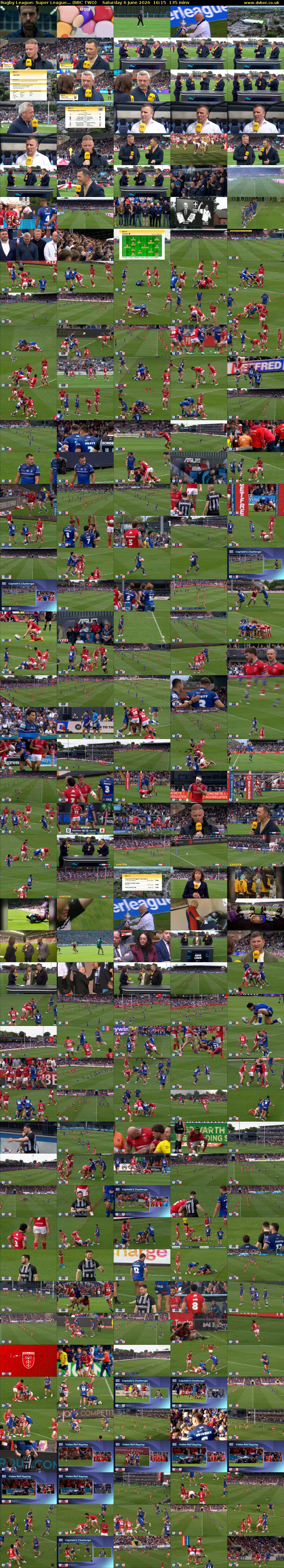 Rugby League: Super League... (BBC TWO) Saturday 6 June 2026 16:15 - 18:30
