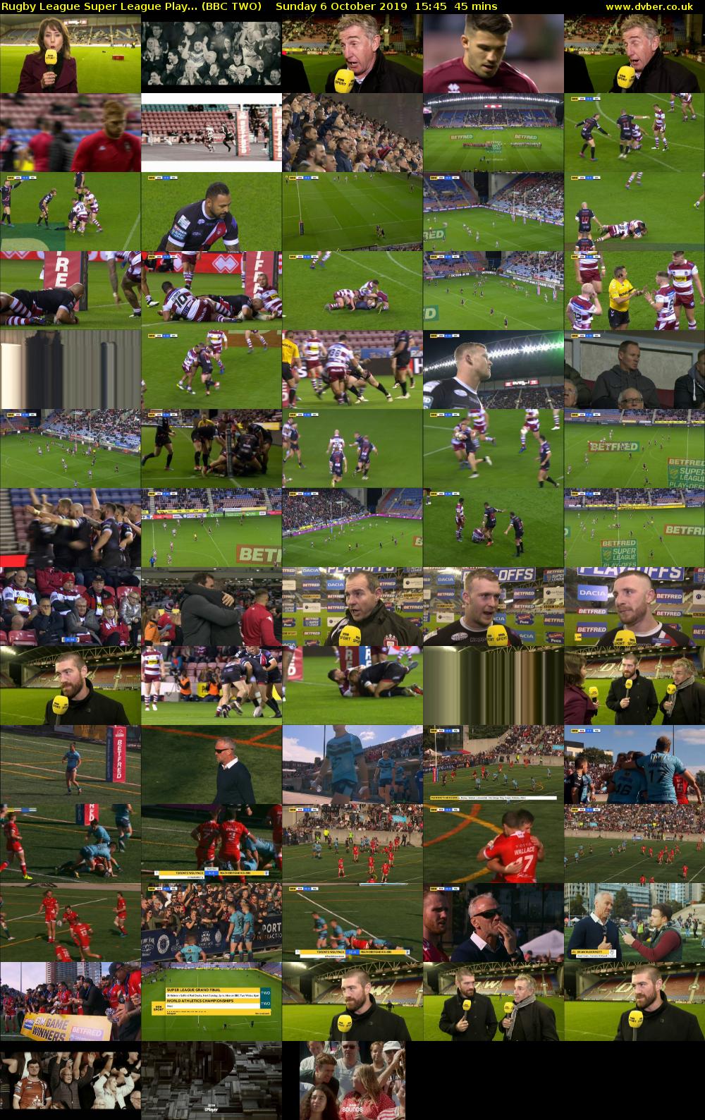 Rugby League Super League Play... (BBC TWO) Sunday 6 October 2019 15:45 - 16:30