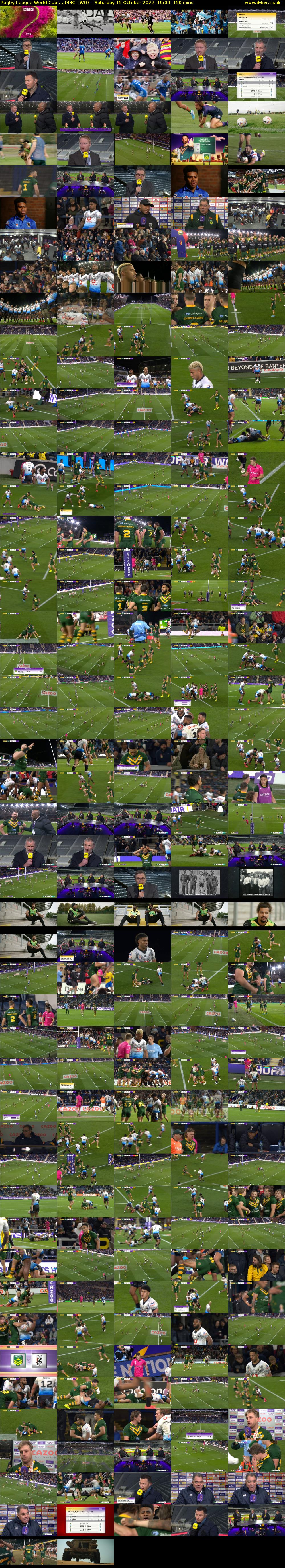 Rugby League World Cup:... (BBC TWO) Saturday 15 October 2022 19:00 - 21:30