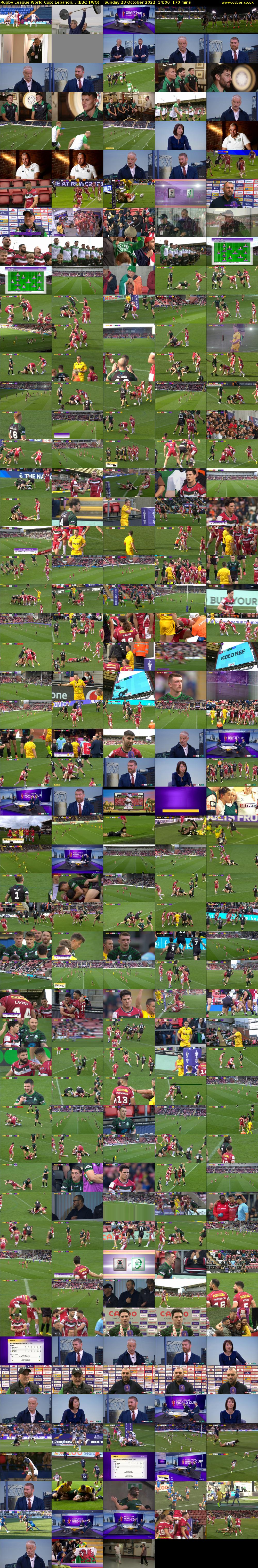 Rugby League World Cup: Lebanon... (BBC TWO) Sunday 23 October 2022 14:00 - 16:50