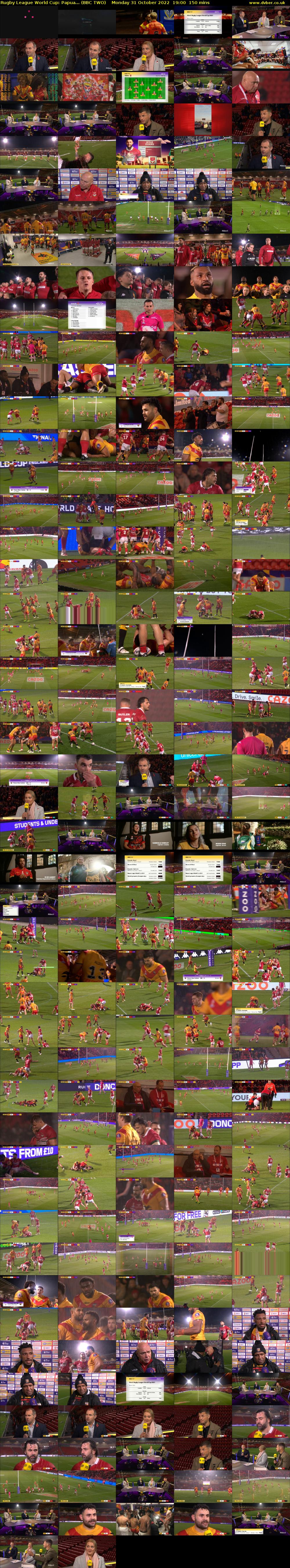 Rugby League World Cup: Papua... (BBC TWO) Monday 31 October 2022 19:00 - 21:30