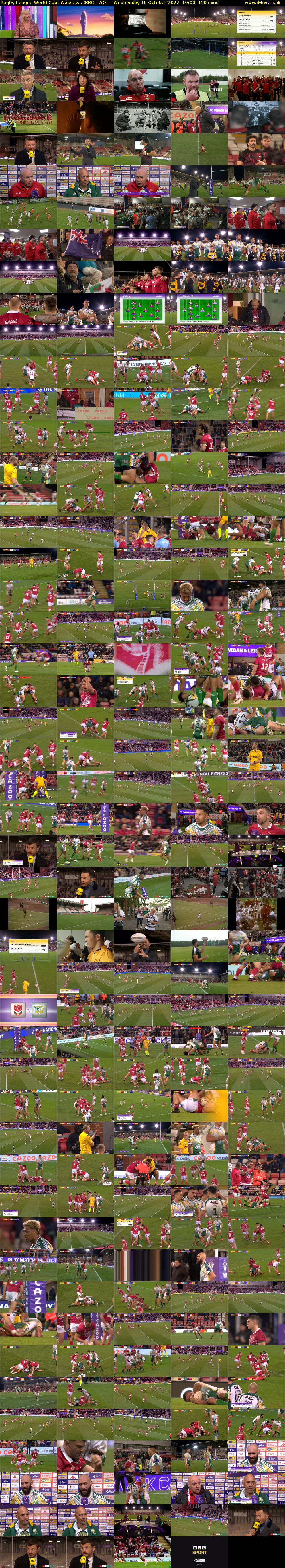 Rugby League World Cup: Wales v... (BBC TWO) Wednesday 19 October 2022 19:00 - 21:30