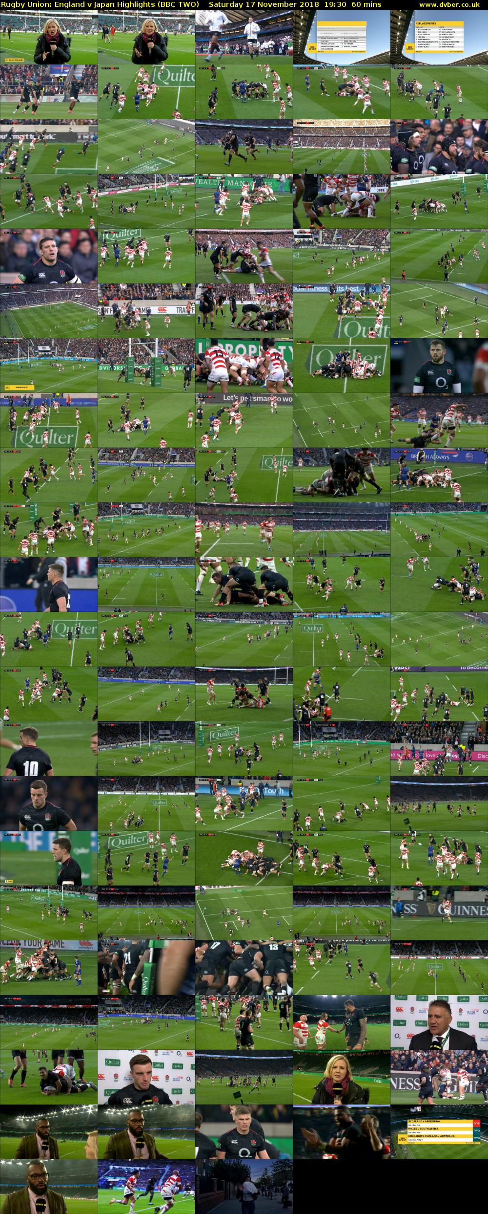 Rugby Union: England v Japan Highlights (BBC TWO) Saturday 17 November 2018 19:30 - 20:30