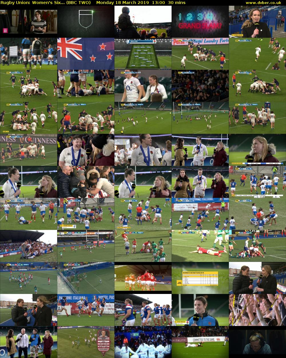 Rugby Union: Women's Six... (BBC TWO) Monday 18 March 2019 13:00 - 13:30