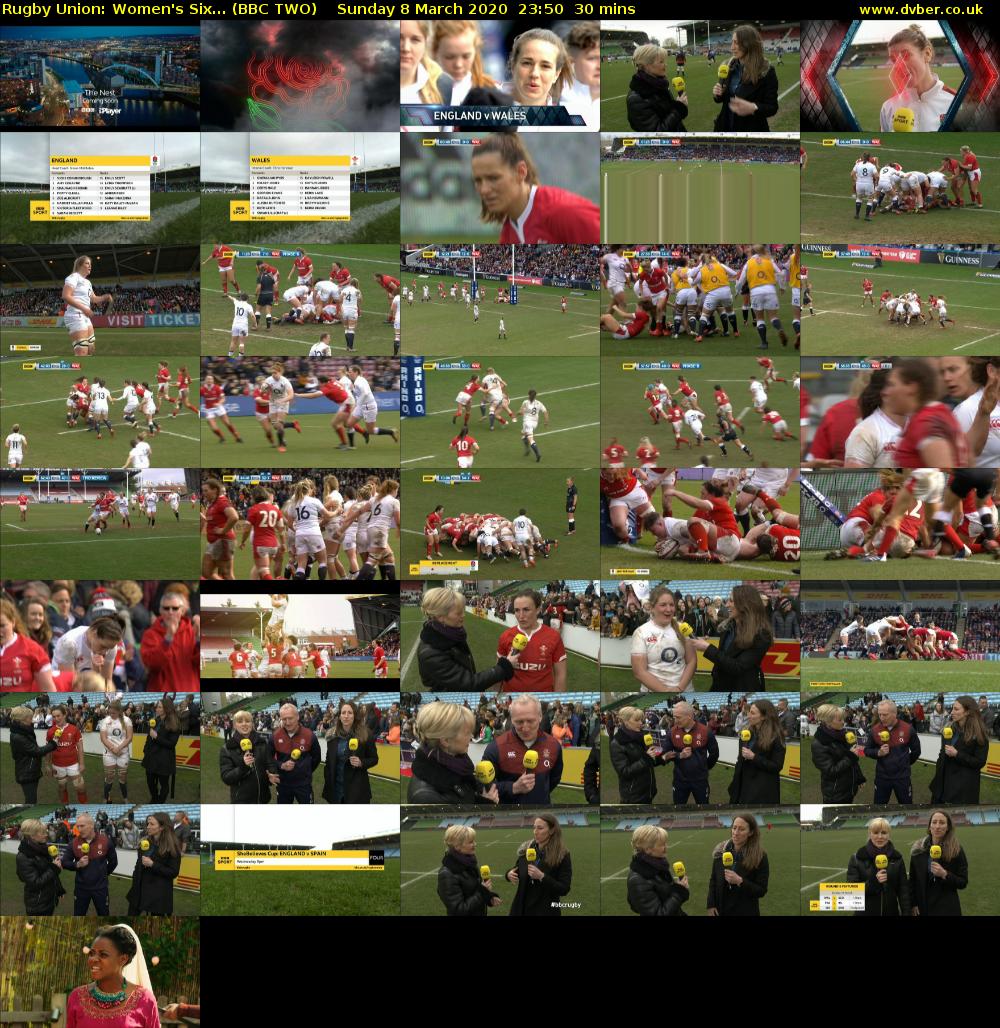Rugby Union: Women's Six... (BBC TWO) Sunday 8 March 2020 23:50 - 00:20
