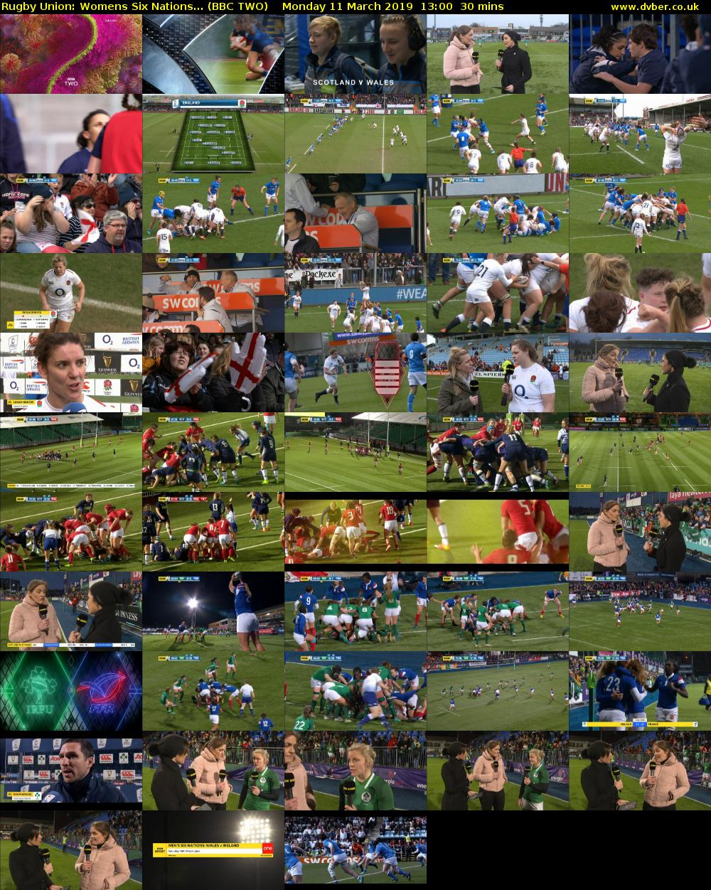Rugby Union: Womens Six Nations... (BBC TWO) Monday 11 March 2019 13:00 - 13:30
