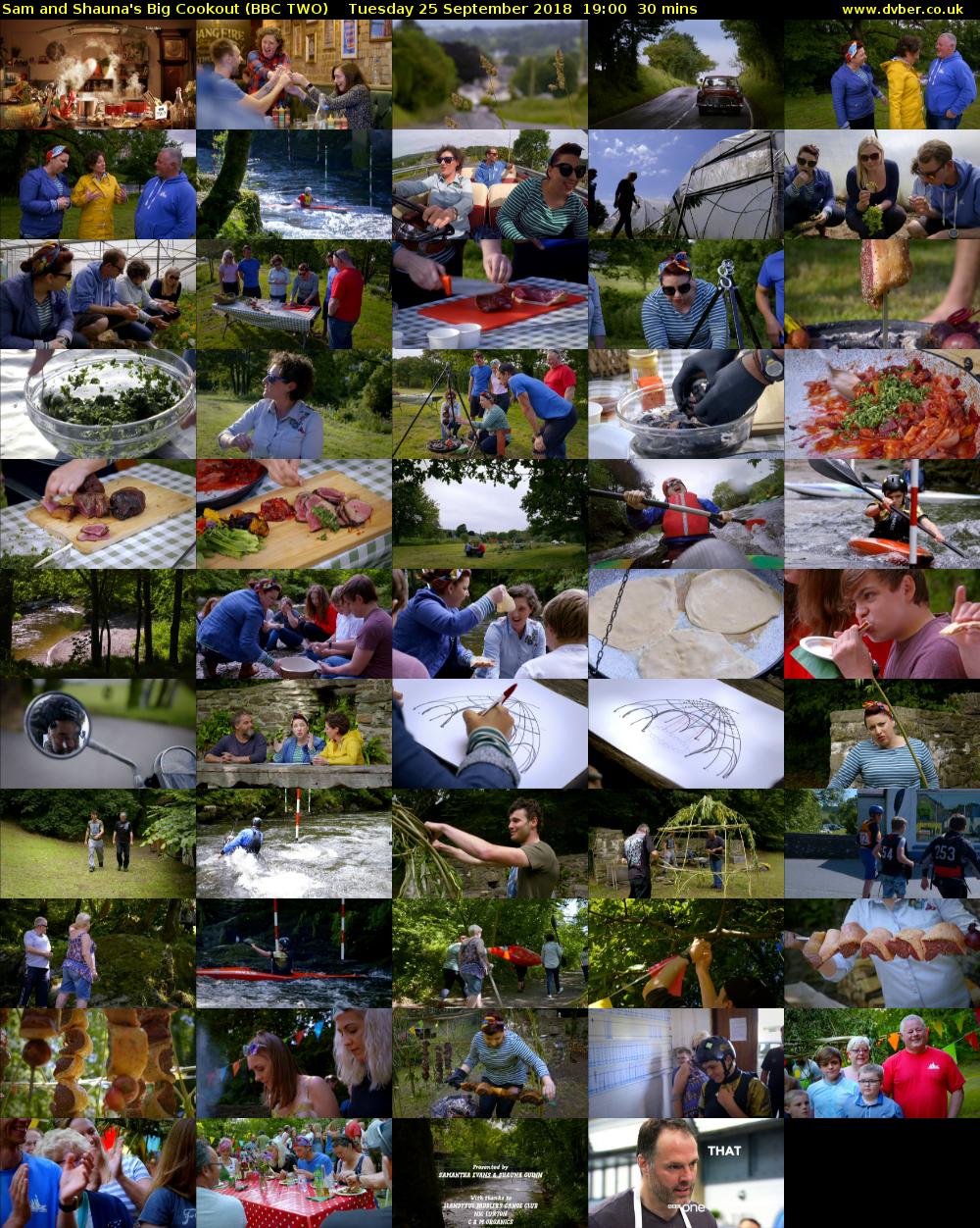 Sam and Shauna's Big Cookout (BBC TWO) Tuesday 25 September 2018 19:00 - 19:30