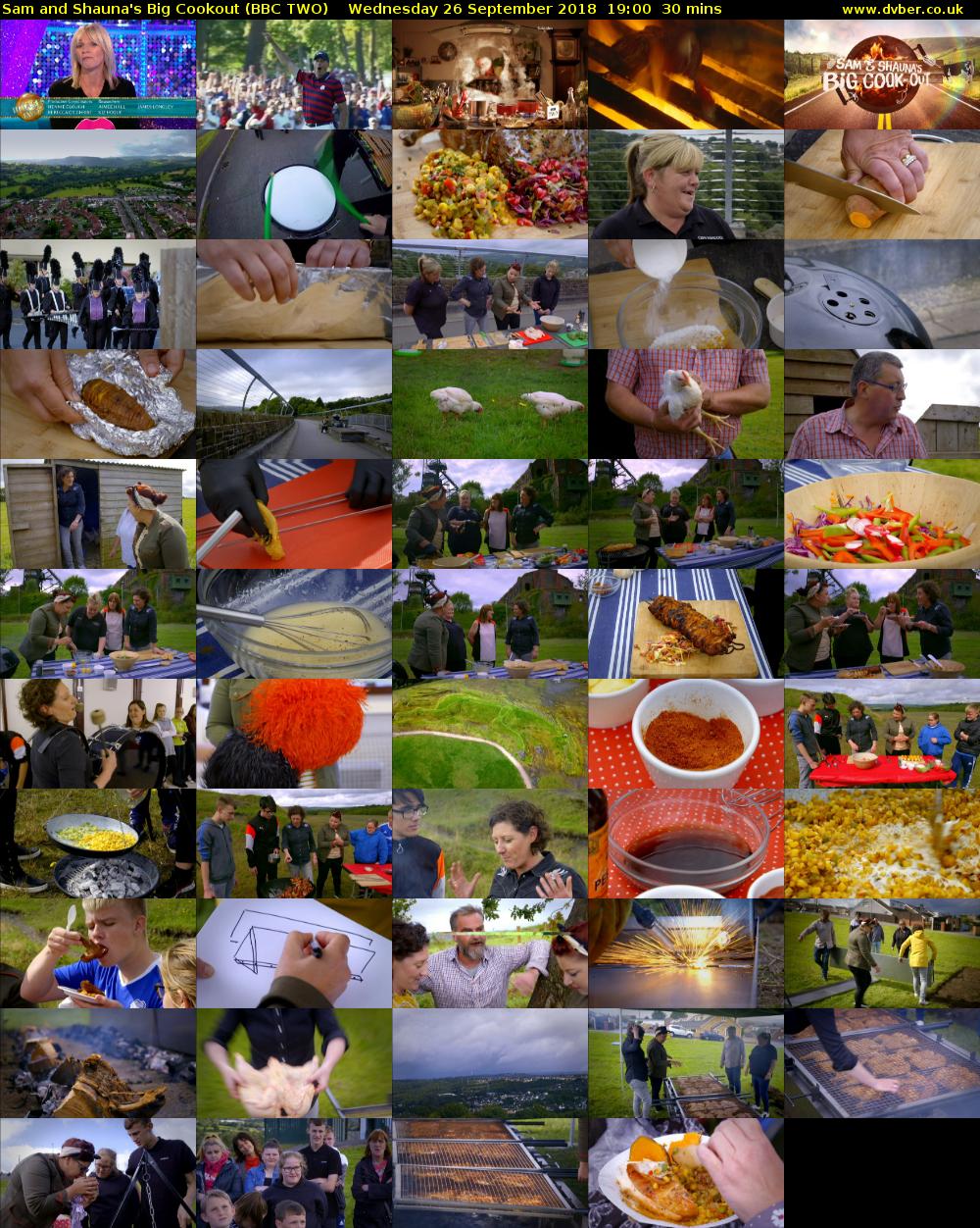 Sam and Shauna's Big Cookout (BBC TWO) Wednesday 26 September 2018 19:00 - 19:30
