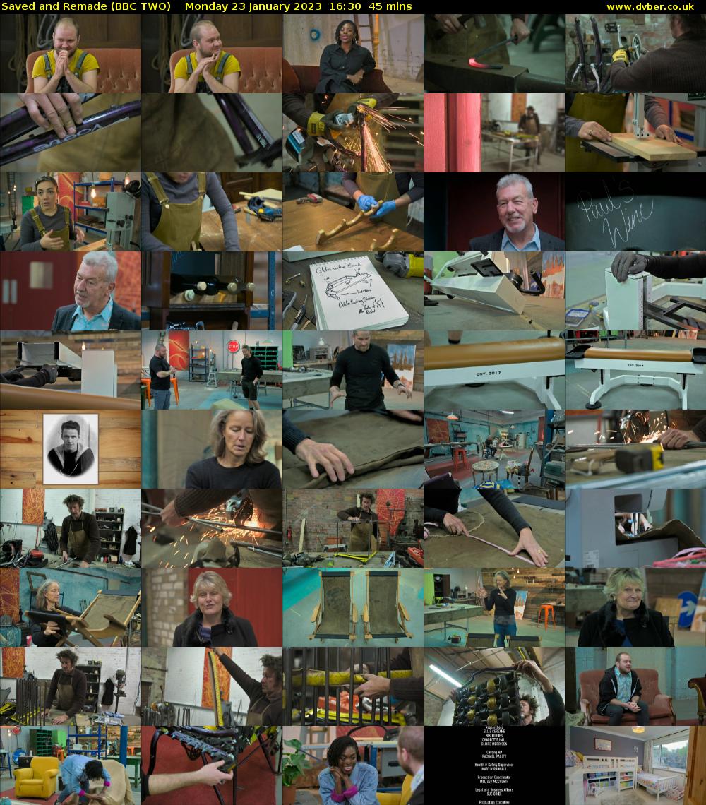 Saved and Remade (BBC TWO) Monday 23 January 2023 16:30 - 17:15