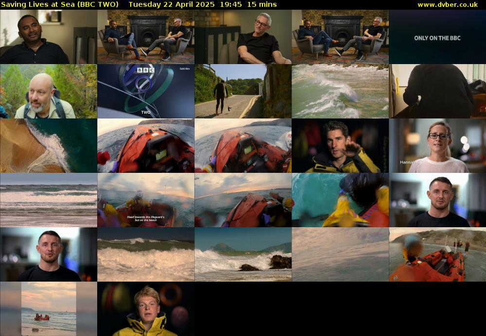 Saving Lives at Sea (BBC TWO) Tuesday 22 April 2025 19:45 - 20:00