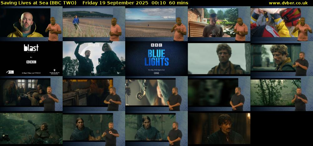 Saving Lives at Sea (BBC TWO) Friday 19 September 2025 00:10 - 01:10