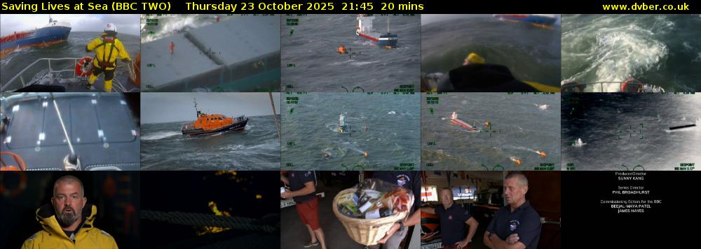 Saving Lives at Sea (BBC TWO) Thursday 23 October 2025 21:45 - 22:05