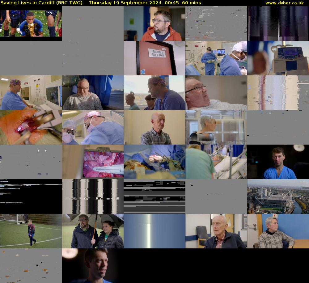 Saving Lives in Cardiff (BBC TWO) Thursday 19 September 2024 00:45 - 01:45