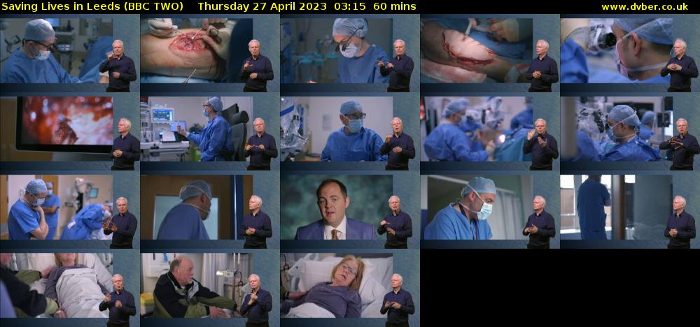 Saving Lives in Leeds (BBC TWO) Thursday 27 April 2023 03:15 - 04:15