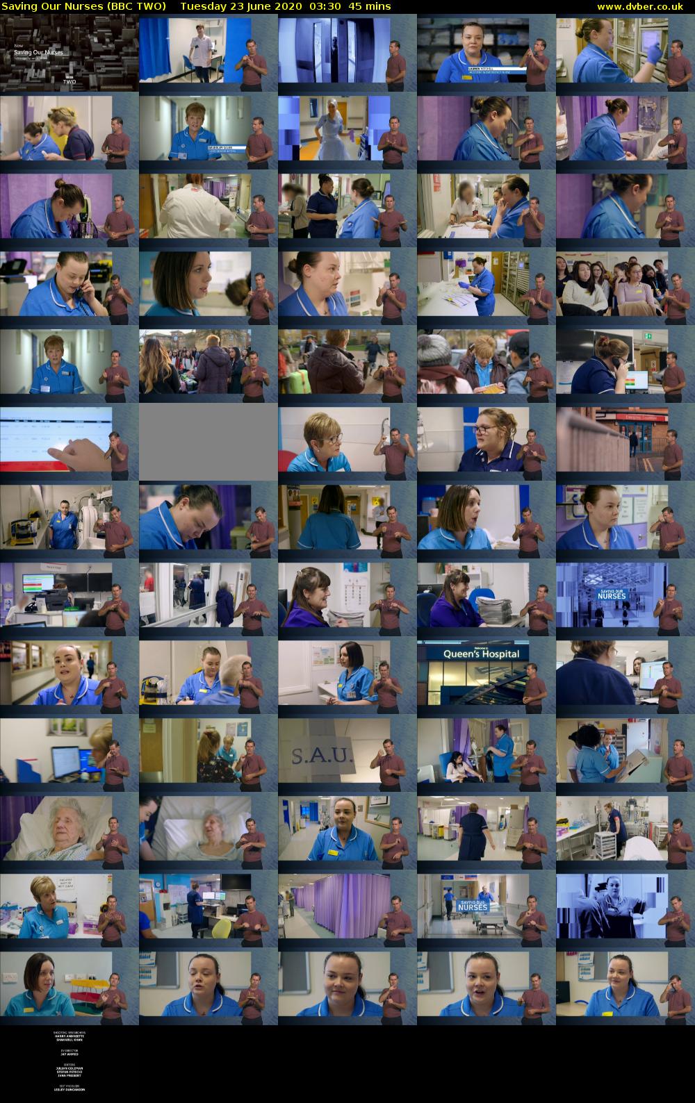 Saving Our Nurses (BBC TWO) Tuesday 23 June 2020 03:30 - 04:15