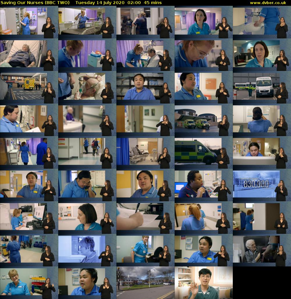 Saving Our Nurses (BBC TWO) Tuesday 14 July 2020 02:00 - 02:45
