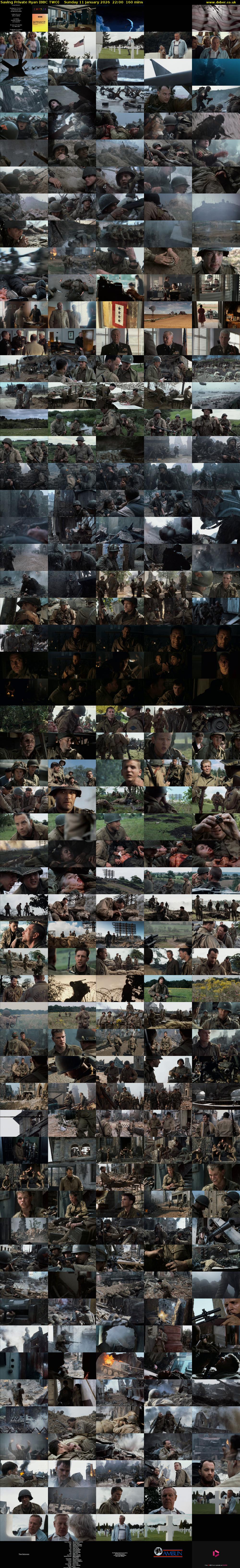 Saving Private Ryan (BBC TWO) Sunday 11 January 2026 22:00 - 00:40