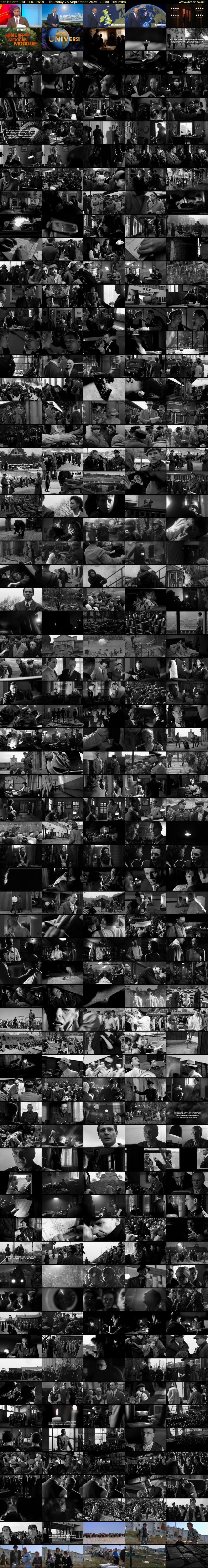 Schindler's List (BBC TWO) Thursday 25 September 2025 23:00 - 02:05