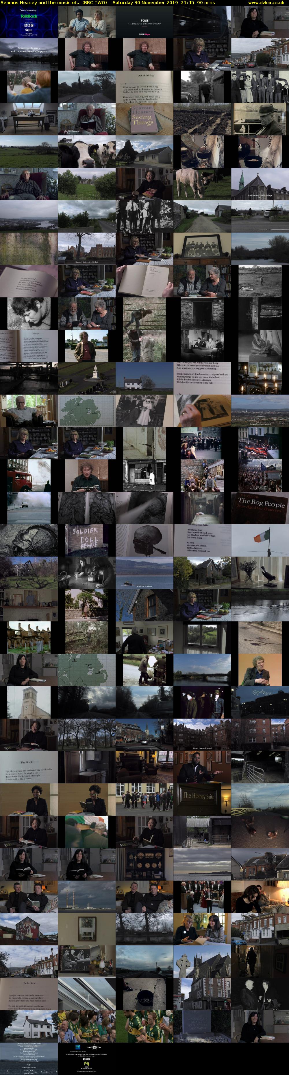 Seamus Heaney and the music of... (BBC TWO) Saturday 30 November 2019 21:45 - 23:15
