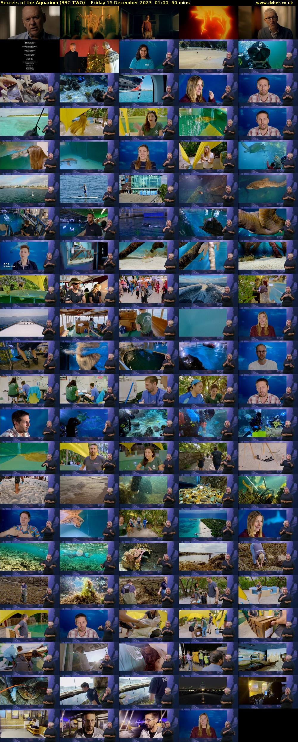 Secrets of the Aquarium (BBC TWO) Friday 15 December 2023 01:00 - 02:00
