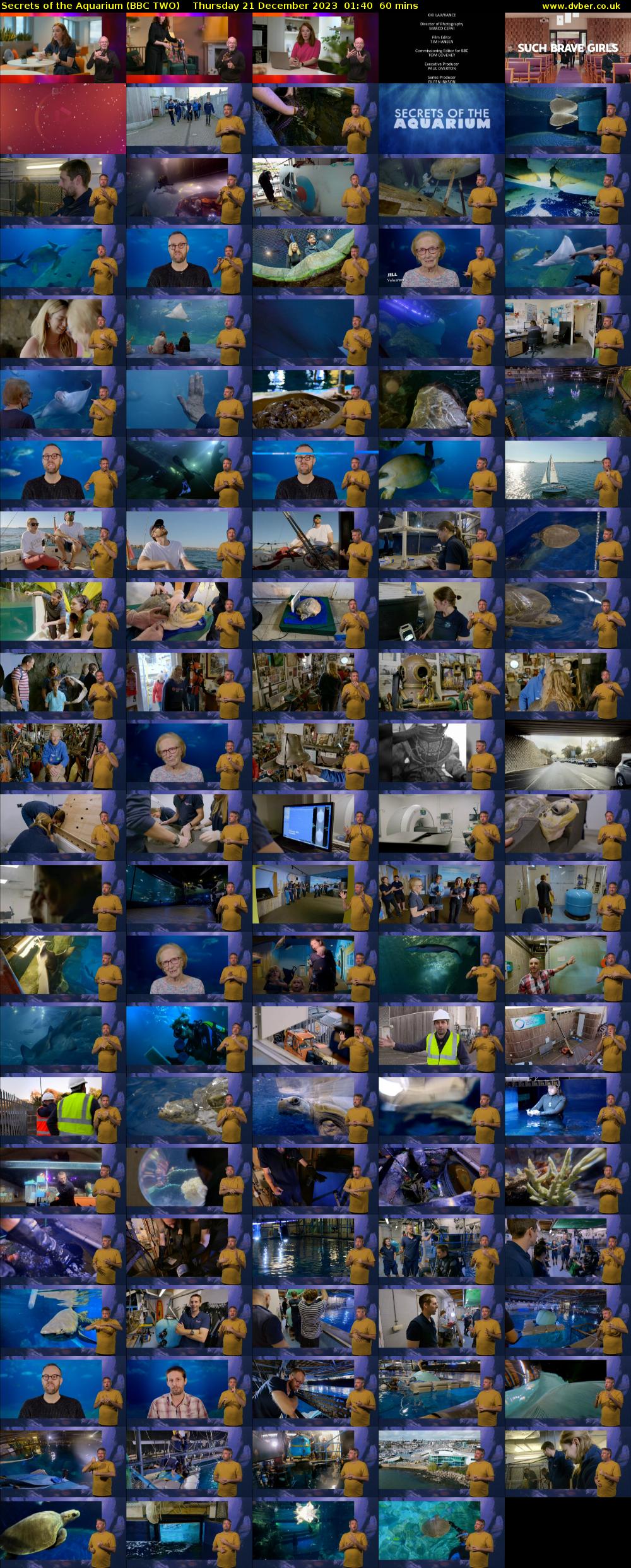 Secrets of the Aquarium (BBC TWO) Thursday 21 December 2023 01:40 - 02:40