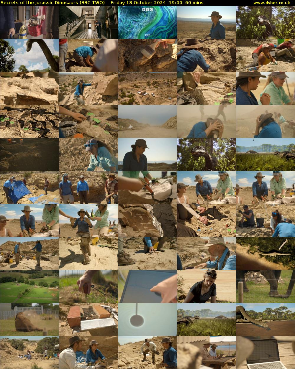 Secrets of the Jurassic Dinosaurs (BBC TWO) Friday 18 October 2024 19:00 - 20:00