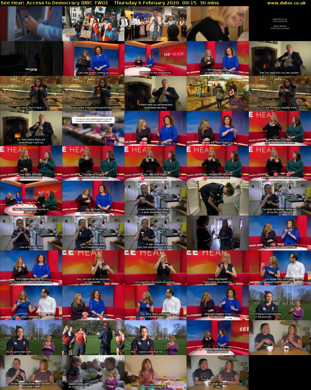 See Hear: Access to Democracy (BBC TWO) Thursday 6 February 2020 00:15 - 00:45