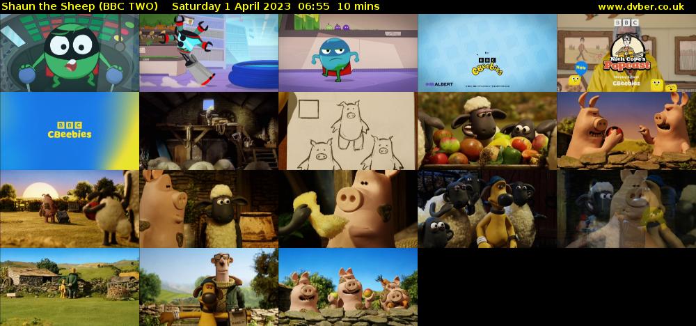 Shaun the Sheep (BBC TWO) Saturday 1 April 2023 06:55 - 07:05