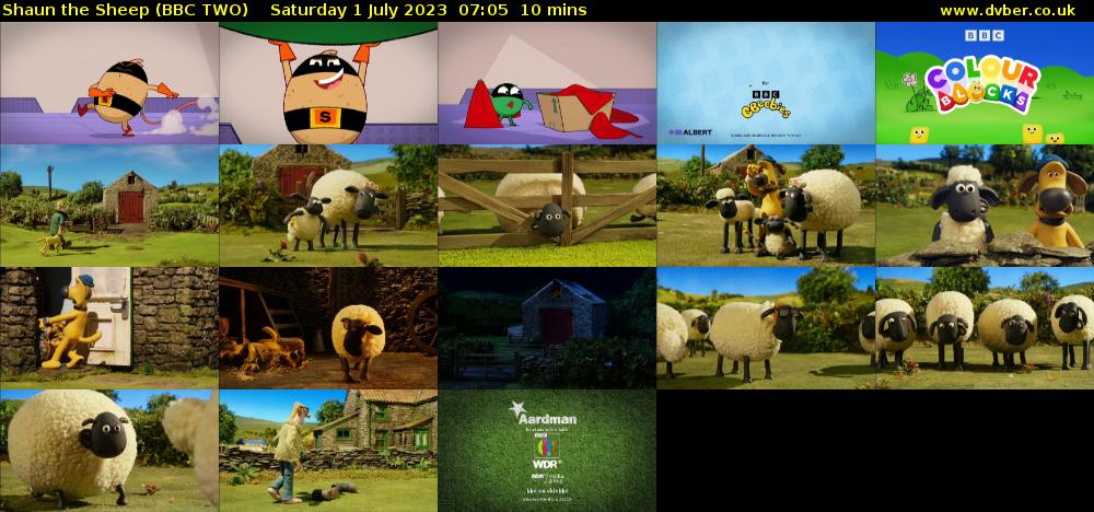 Shaun the Sheep (BBC TWO) Saturday 1 July 2023 07:05 - 07:15