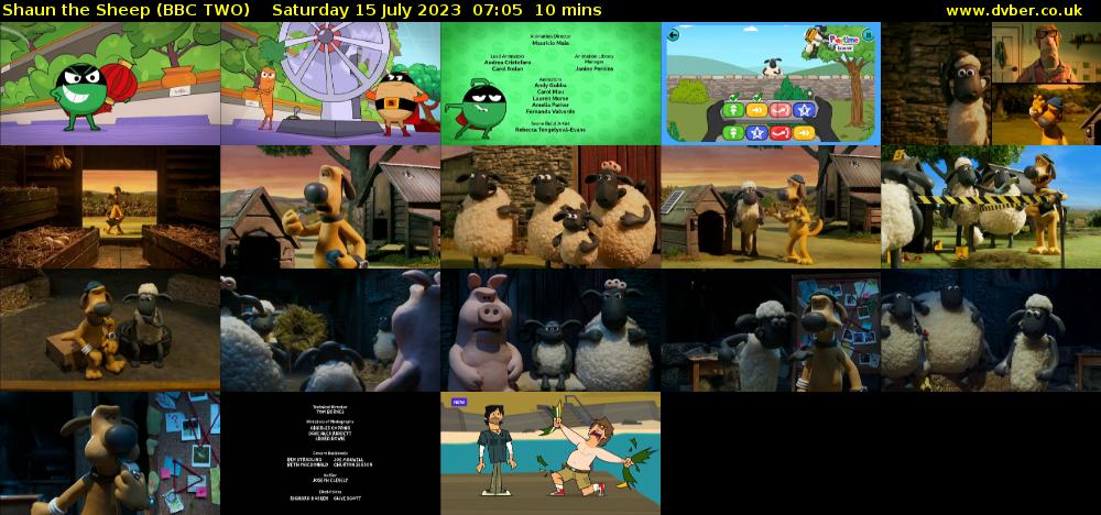 Shaun the Sheep (BBC TWO) Saturday 15 July 2023 07:05 - 07:15
