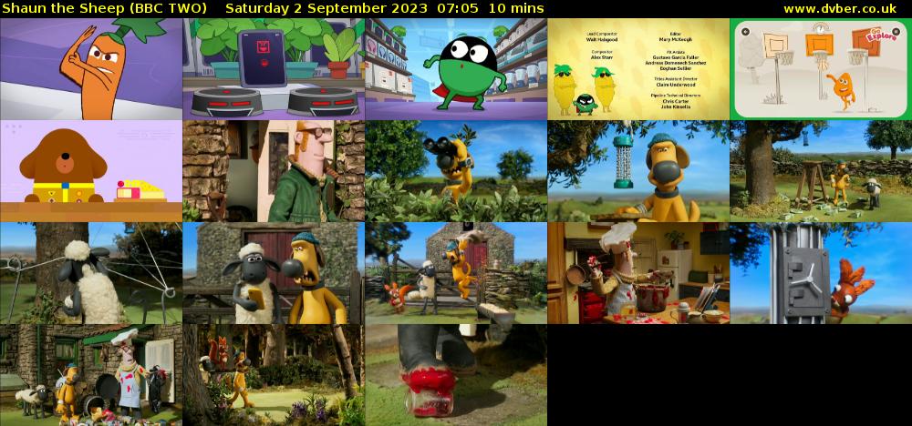 Shaun the Sheep (BBC TWO) Saturday 2 September 2023 07:05 - 07:15