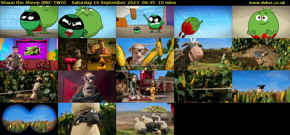 Shaun the Sheep (BBC TWO) Saturday 16 September 2023 06:35 - 06:45