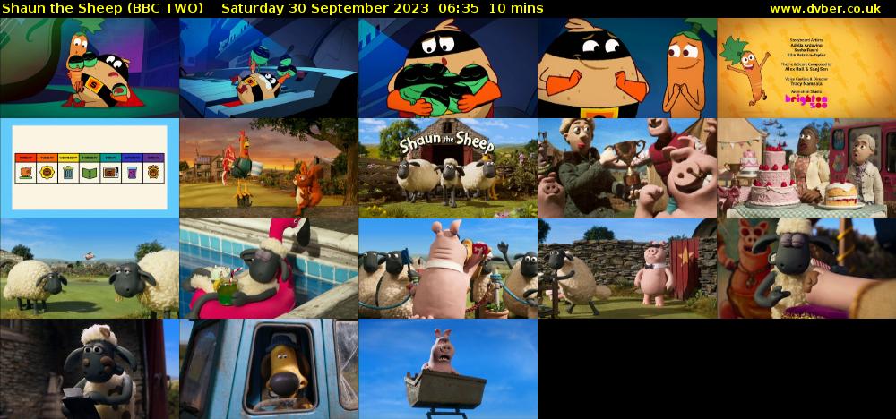 Shaun the Sheep (BBC TWO) Saturday 30 September 2023 06:35 - 06:45