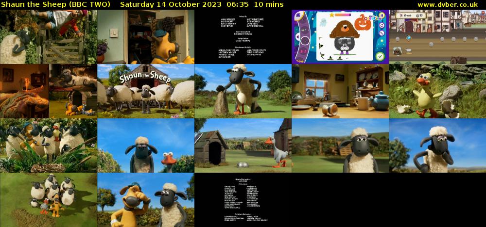 Shaun the Sheep (BBC TWO) Saturday 14 October 2023 06:35 - 06:45