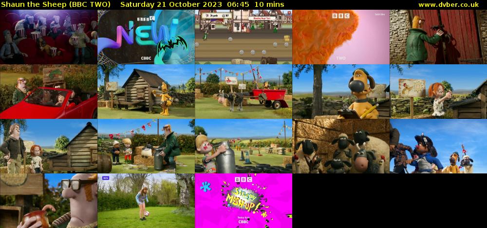 Shaun the Sheep (BBC TWO) Saturday 21 October 2023 06:45 - 06:55