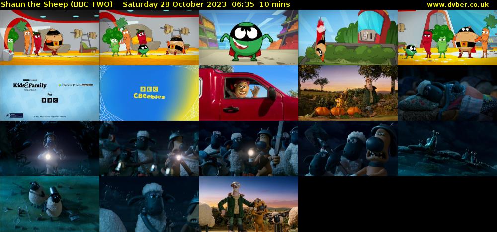 Shaun the Sheep (BBC TWO) Saturday 28 October 2023 06:35 - 06:45
