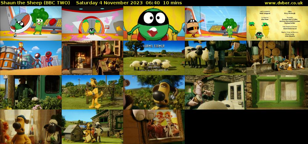 Shaun the Sheep (BBC TWO) Saturday 4 November 2023 06:40 - 06:50
