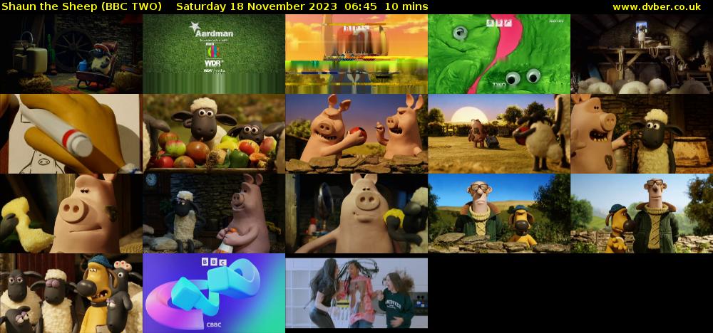 Shaun the Sheep (BBC TWO) Saturday 18 November 2023 06:45 - 06:55